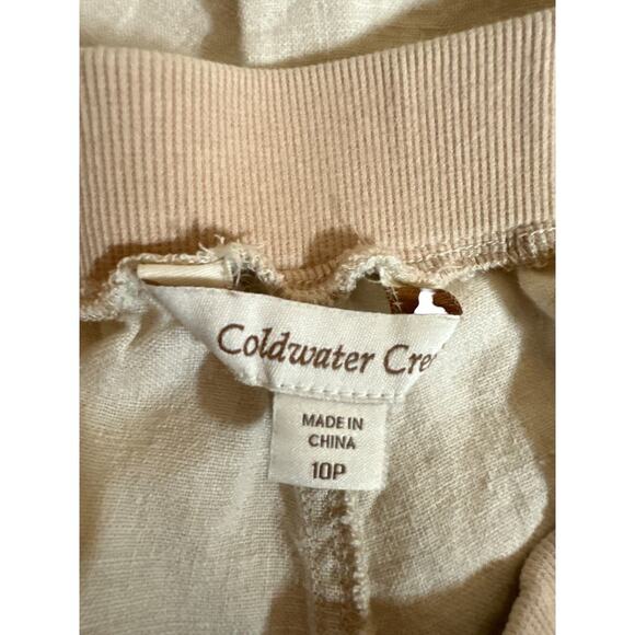 Coldwater Creek Women's Ribbed Knit Waistband Linen Pants Size 10 Petite Cream - Picture 7 of 8